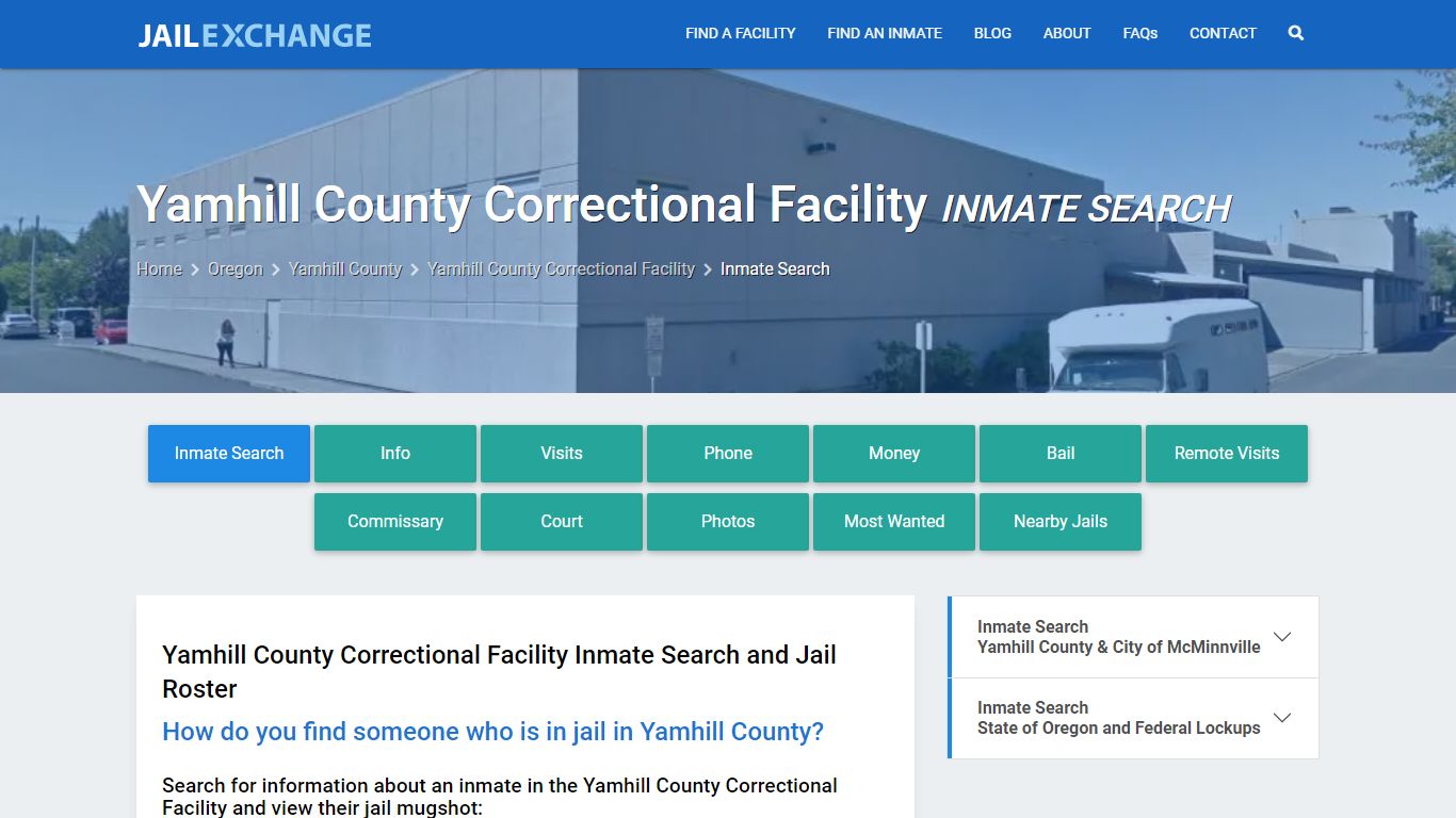 Yamhill County Correctional Facility Inmate Search - Jail Exchange