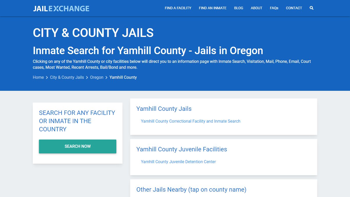 Inmate Search for Yamhill County | Jails in Oregon - Jail Exchange